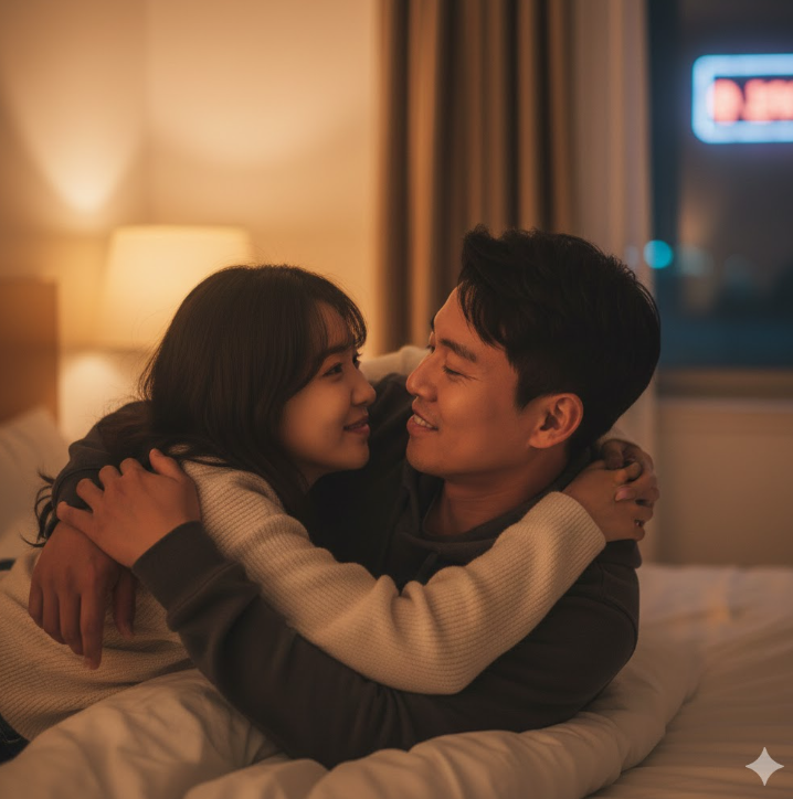마지막 장면처럼 서로를 꼭 안고 여운을 즐기는 커플 모습